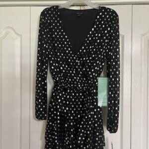 Black Dress with Gold Polka Dots